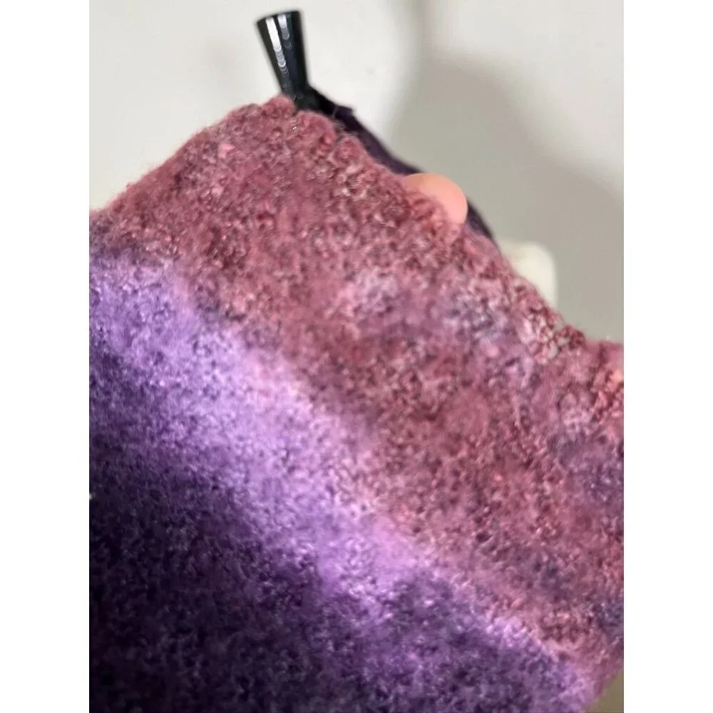 Pure‎ Jill Color Infinity Scarf Purple Cozy Fuzzy Boho Western Preppy Ombre Chic